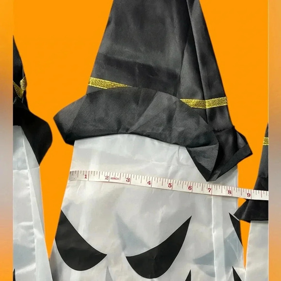 Halloween Decorations- 3 Large Ghosts w/ Light up Hats - 8”w x 30”h - Brand New - Picture 2 of 4